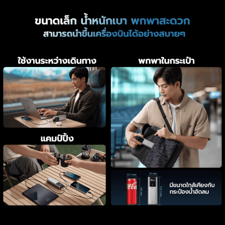 แบตเตอรี่สำรอง CUKTECH PB150P CN.V 15000MAH สีเทา จ่ายไฟรวมกันได้สูงถึง 120W_8